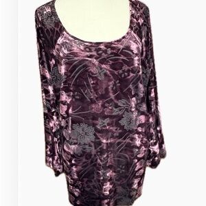 Investments Plum Floral Blouse